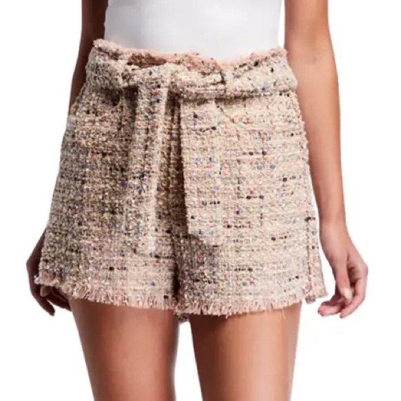 NWT IRO Paris tweed short sash high-waist, Vany frayed bouclé tweed. - Picture 2 of 12